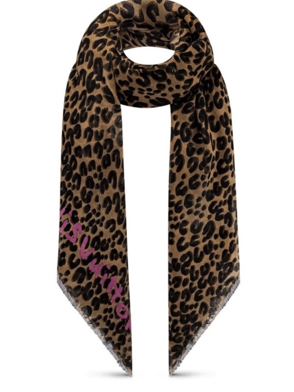Authentic LOUIS VUITTON Stephen Sprouse Graffiti Leopard Etole Scarf shawl wrap.